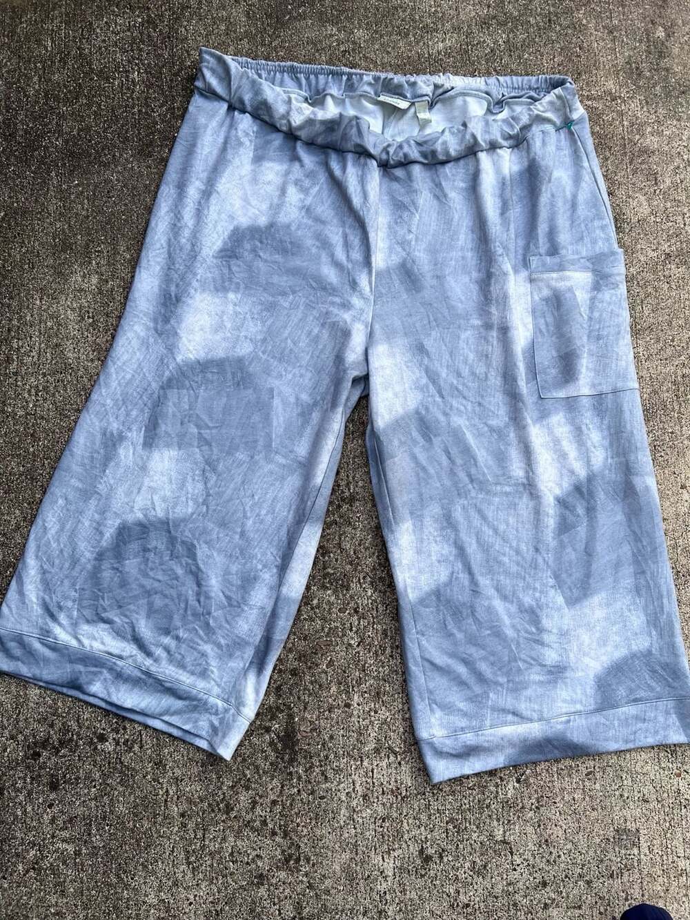 Z-100 Lounge Women's Grey Tie Dye Elastic Waist Lounge Pants (XXL)